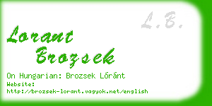 lorant brozsek business card