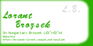 lorant brozsek business card